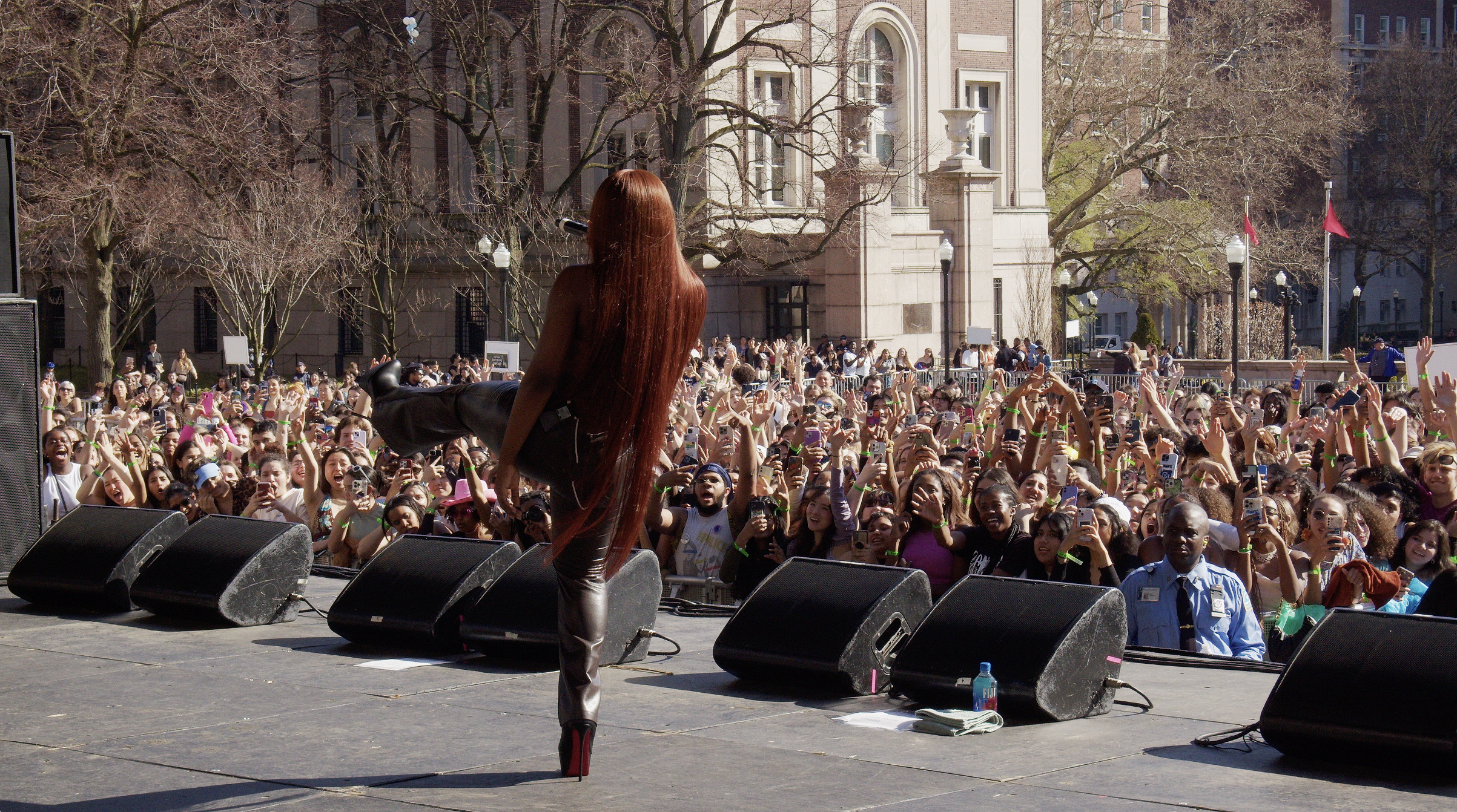 Students enjoying a performance at Bacchanal