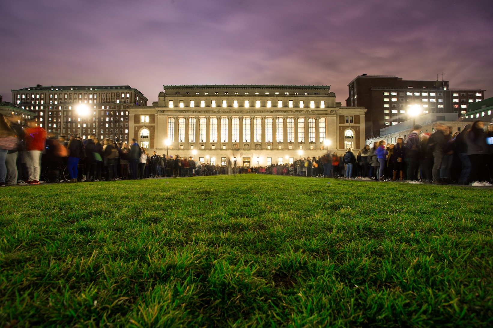 Low Memorial Library at night
