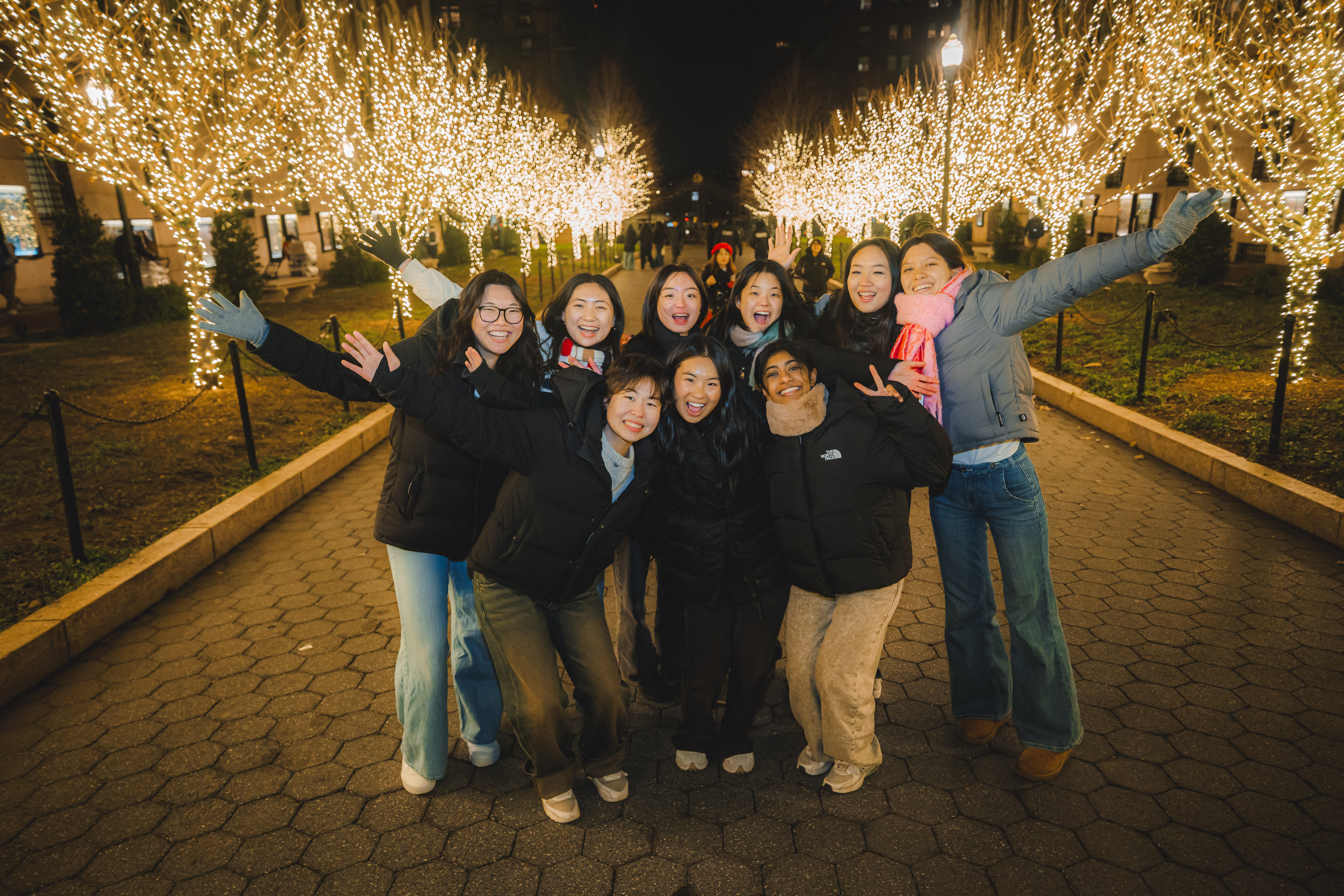Students at the College walk Tree Lighting.