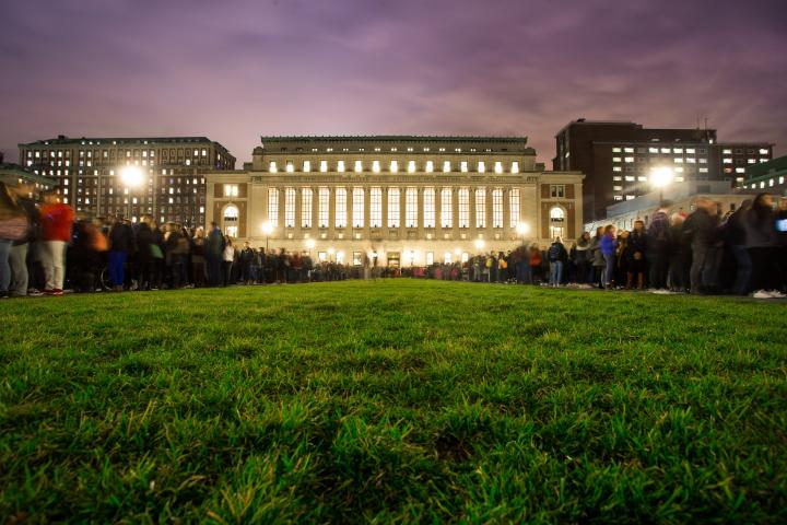 Low Memorial Library at night