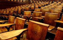 Empty seats in Havemeyer 309 lecture hall