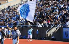 Fans in the stands at a Columbia football game