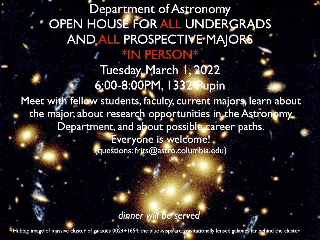Astronomy open house flyer