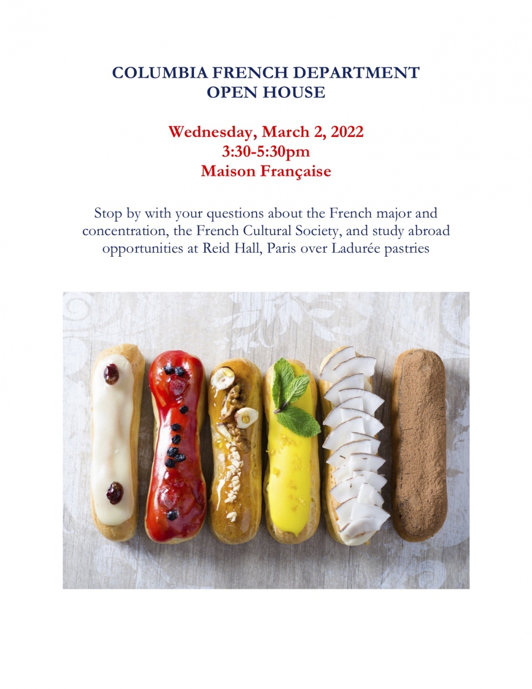 French Department Open House flyer