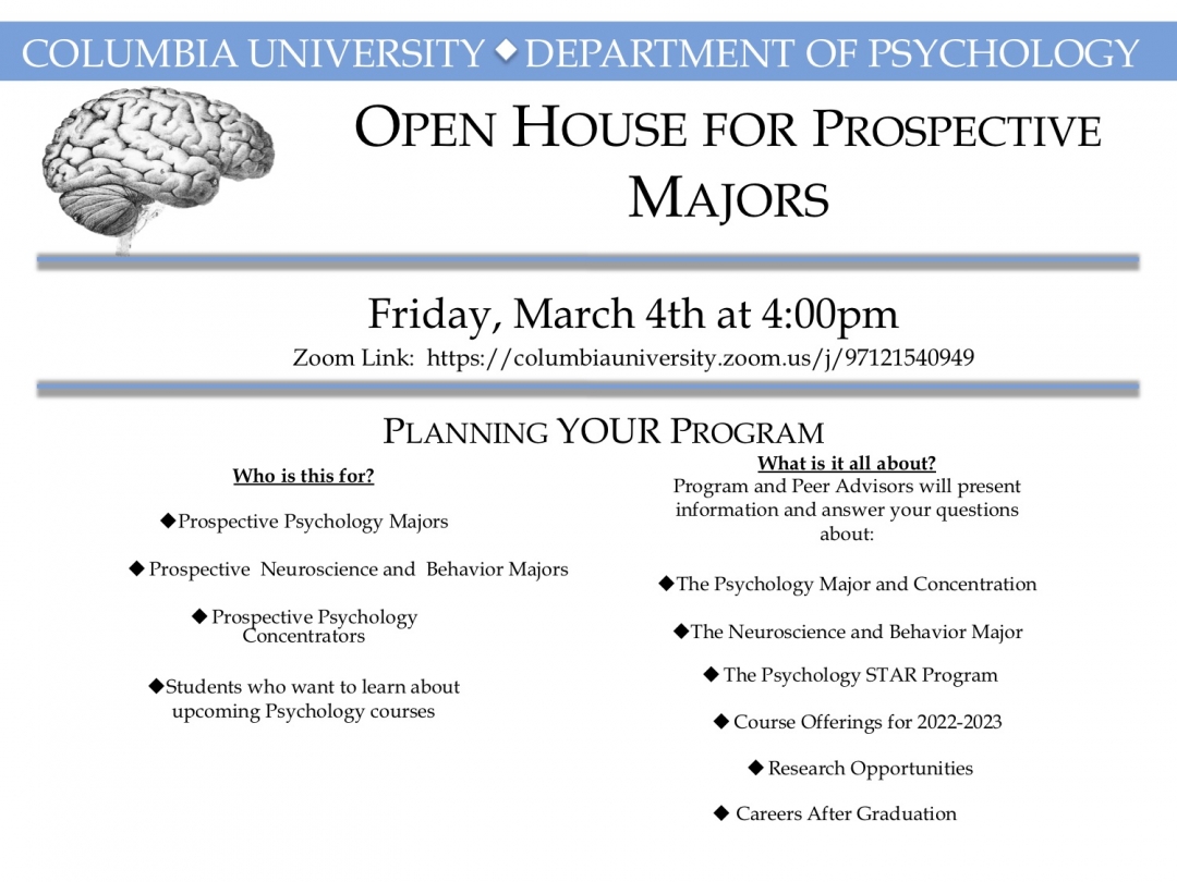 Psychology Open House flyer