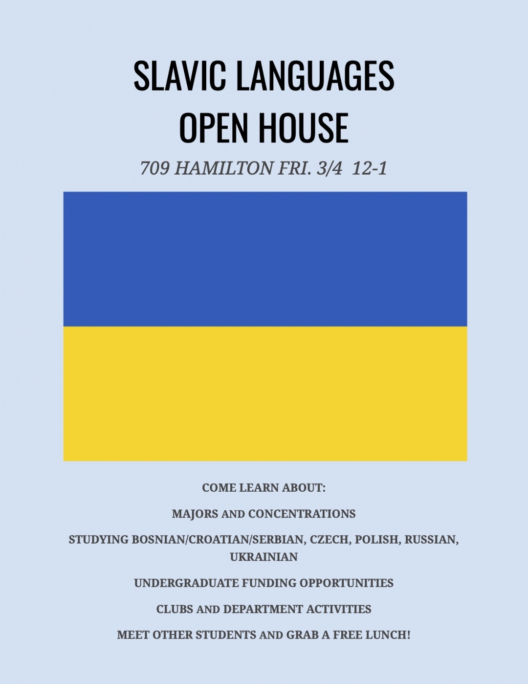 Slavic Open house flyer