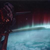 Earth's aurora from the International Space Station. (Wikipedia)