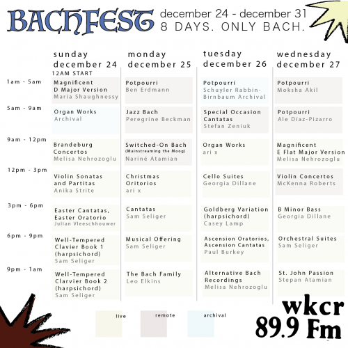BACHFEST 2023 SCHEDULE